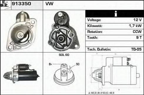 EDR 913350 - Стартер autospares.lv