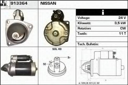 EDR 913364 - Стартер autospares.lv