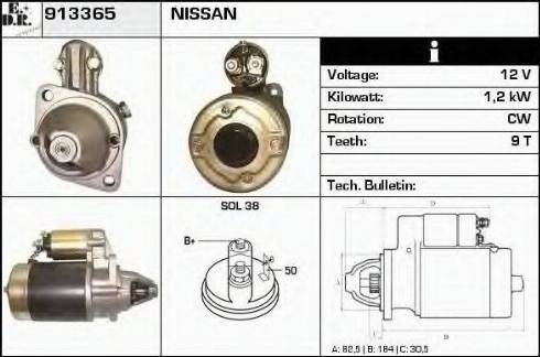 EDR 913365 - Стартер autospares.lv