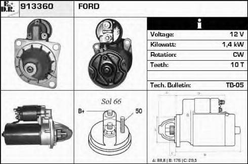 EDR 913360 - Стартер autospares.lv