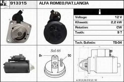 EDR 913315 - Стартер autospares.lv