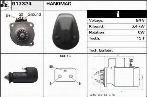 EDR 913324 - Стартер autospares.lv