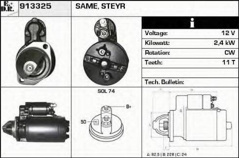 EDR 913325 - Стартер autospares.lv