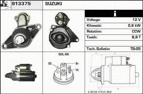 EDR 913375 - Стартер autospares.lv