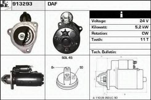 EDR 913293 - Стартер autospares.lv