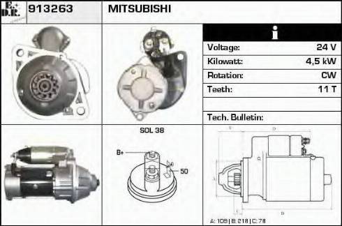 EDR 913263 - Стартер autospares.lv