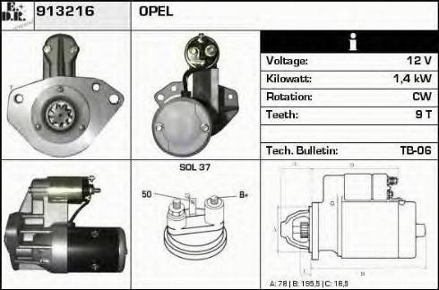 EDR 913216 - Стартер autospares.lv