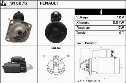 EDR 913275 - Стартер autospares.lv