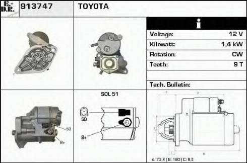 EDR 913747 - Стартер autospares.lv