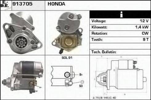 EDR 913705 - Стартер autospares.lv