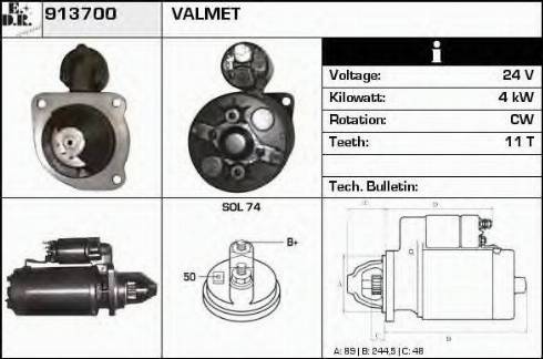 EDR 913700 - Стартер autospares.lv