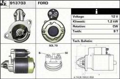 EDR 913703 - Стартер autospares.lv