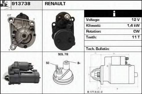 EDR 913738 - Стартер autospares.lv