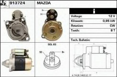 EDR 913724 - Стартер autospares.lv