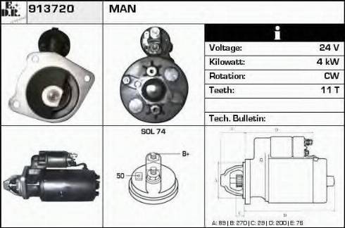 EDR 913720 - Стартер autospares.lv