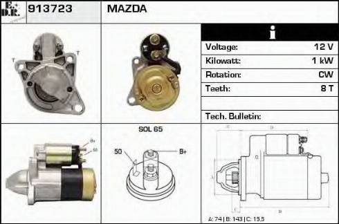 EDR 913723 - Стартер autospares.lv