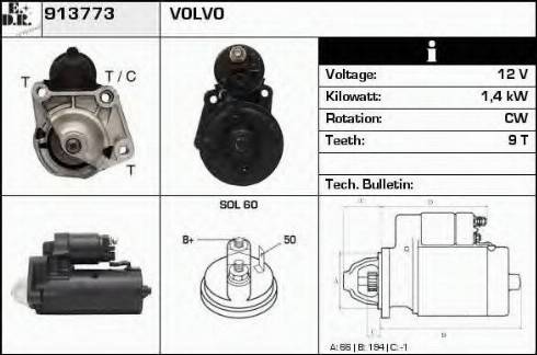 EDR 913773 - Стартер autospares.lv