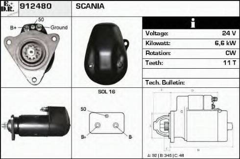 EDR 912480 - Стартер autospares.lv