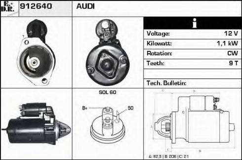 EDR 912640 - Стартер autospares.lv