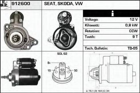 EDR 912600 - Стартер autospares.lv