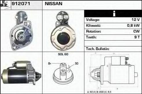 EDR 912071 - Стартер autospares.lv