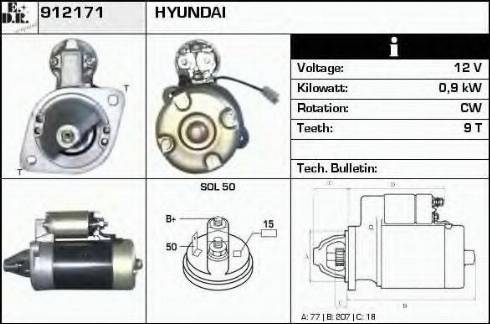 EDR 912171 - Стартер autospares.lv