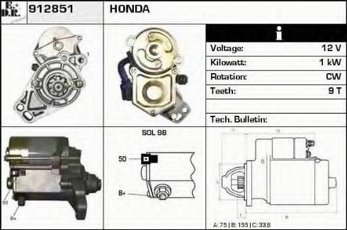 EDR 912851 - Стартер autospares.lv