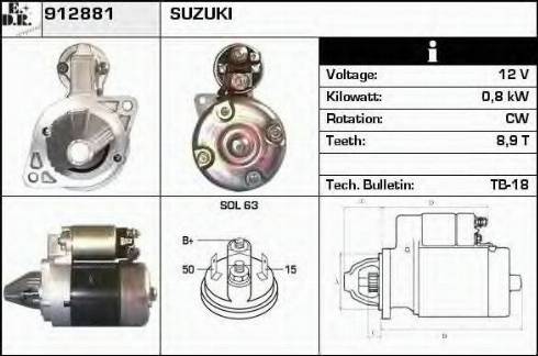 EDR 912881 - Стартер autospares.lv