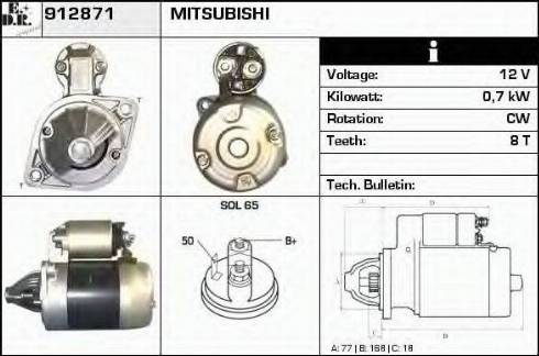 EDR 912871 - Стартер autospares.lv