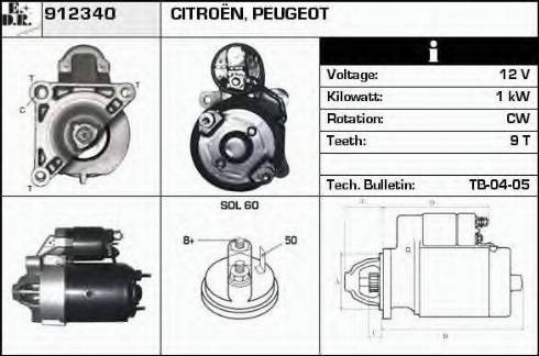 EDR 912340 - Стартер autospares.lv