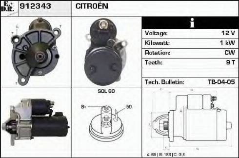 EDR 912343 - Стартер autospares.lv