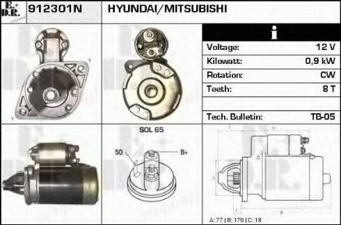 EDR 912301N - Стартер autospares.lv