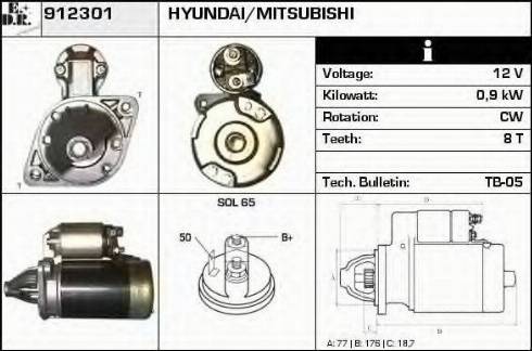 EDR 912301 - Стартер autospares.lv