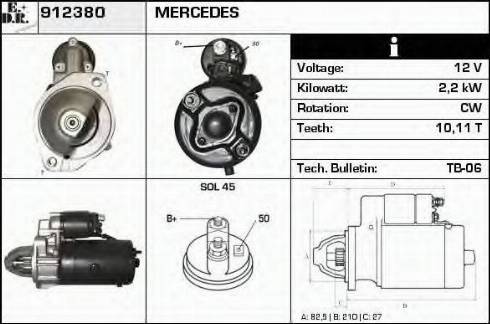 EDR 912380 - Стартер autospares.lv