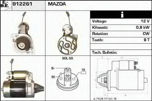 EDR 912261 - Стартер autospares.lv