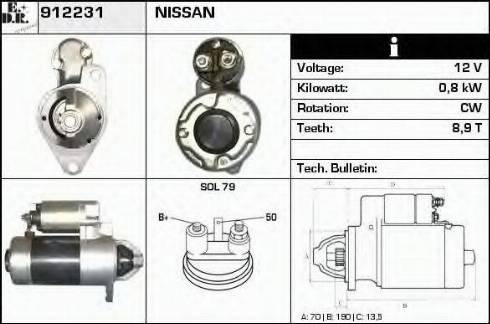 EDR 912231 - Стартер autospares.lv