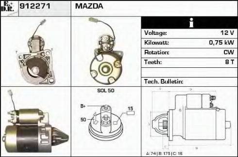 EDR 912271 - Стартер autospares.lv