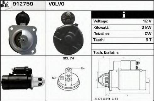 EDR 912750 - Стартер autospares.lv