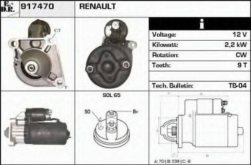 EDR 917470 - Стартер autospares.lv