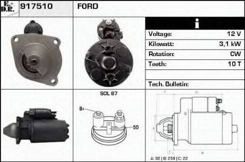 EDR 917510 - Стартер autospares.lv