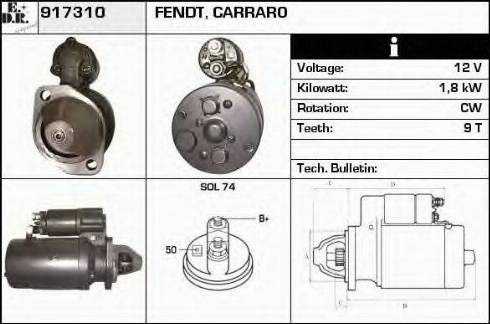 EDR 917310 - Стартер autospares.lv