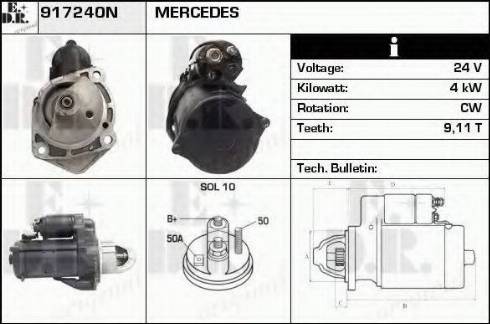 EDR 917240N - Стартер autospares.lv