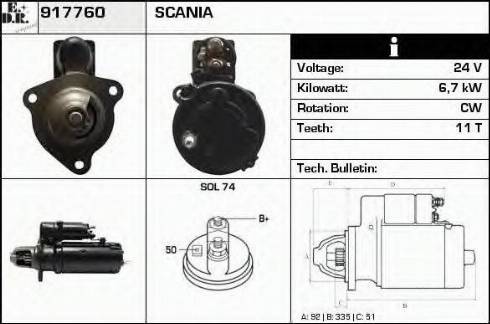 EDR 917760 - Стартер autospares.lv