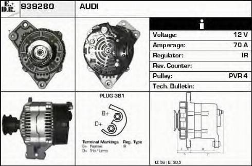 EDR 939280 - Генератор autospares.lv