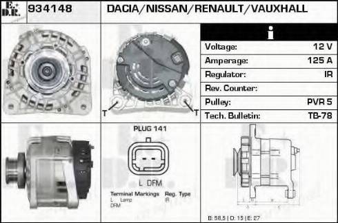 EDR 934148 - Генератор autospares.lv