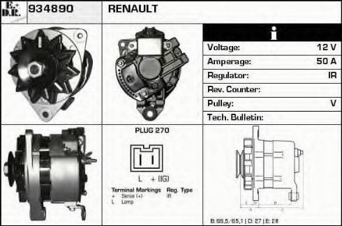 EDR 934890 - Генератор autospares.lv