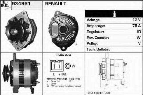 EDR 934861 - Генератор autospares.lv