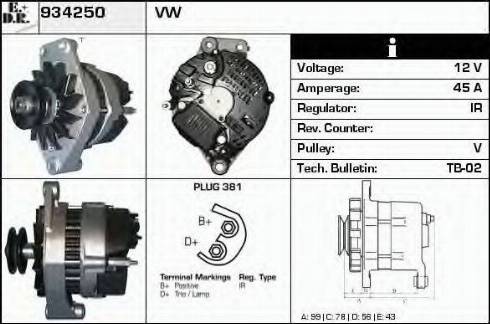 EDR 934250 - Генератор autospares.lv