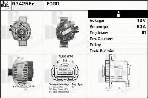 EDR 934258N - Генератор autospares.lv