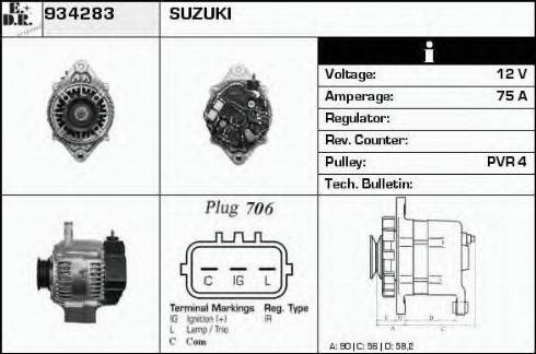 EDR 934283 - Генератор autospares.lv